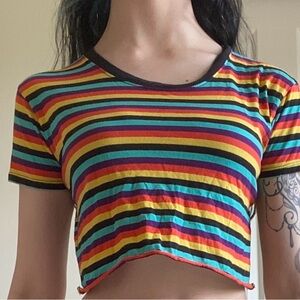 Colorful Striped Crop Top